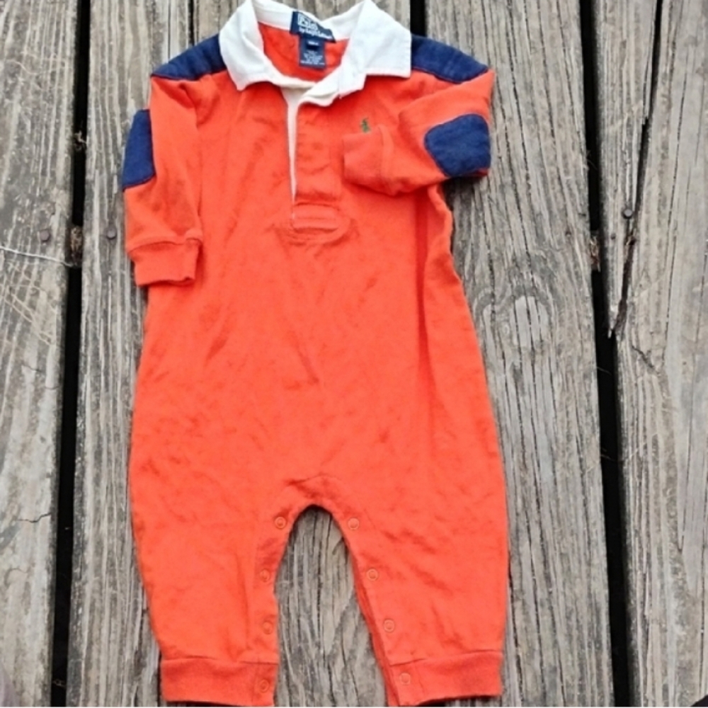 Orange and Blue Baby Romper